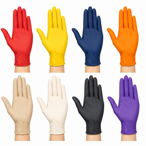 Gants en nitrile jetables multicolores sans poudre, gants de sécurité pour le nettoyage industriel et médical - Product Image 1
