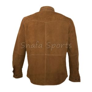 Camisa de Cuero de Gamuza para Hombre, Nuevo Diseño, Color Marrón, Última Moda 2026, Cuero Genuino, Venta al Por Mayor - Product Image 2