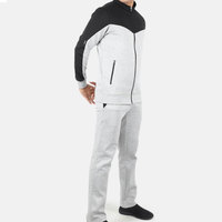 Ensemble de jogging pour homme imprimé numériquement, col rond, en molleton de coton 240 grammes, avec cordon de serrage, couleur unie, style sportif, longueur intégrale, poches latérales