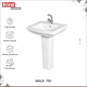 Bulk Exporter Selling Good Quality India Made White Ceramic Sanitary Ware Wash <b>Basin</b> Pedestal Sink for Home Use at Best Price - Product Image 2