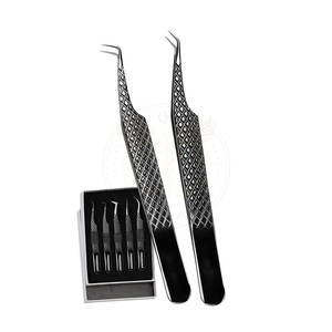 Pinzas de belleza profesionales más vendidas para aplicación de pestañas, herramienta de estilismo de pestañas, agarre de precisión de acero inoxidable - Product Image 4