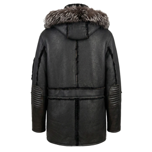 Luxury Genuine Leather Shearling Biker <b>Jacket</b> for Men Soft Fur <b>Lined</b> Winter Coat Premium Aviator Stylish Warm Outerwear - Product Image 5