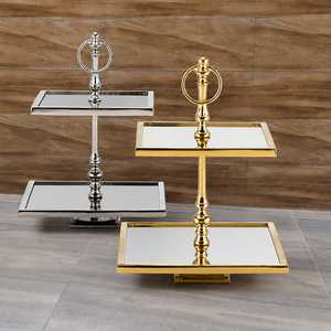 Luxury Gold <b>Mirror</b> Cake Stand Round Metal Dessert Display Stand for Wedding & party - Product Image 4