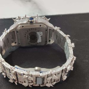 Reloj de Diamantes Splendid Gift Jewelry, Cuadrado, Movimiento Analógico de Cuarzo, Esfera de Cristal de Zafiro, Caja de Moissanita, Números Romanos, para Hombre, de Lujo - Product Image 4