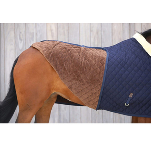 Navy Horse Rug/Blanket Quilted With Fur Sheep Skin Dark Brown Color 100G 200G 300G <b>Filing</b> Polyester Customizable Latest Design - Product Image 5