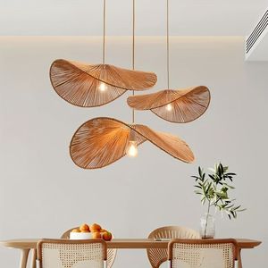 Lampe suspendue artisanale en rotin naturel, style Art Déco, tressée, écologique, pour Ramadan, salon, chambre, restaurant - Product Image 1