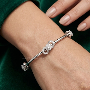 Brazalete Minimalista de Lujo con Racimo de Diamantes para Mujer, Certificado IGI, Chapado en Rodio, Joyería Personalizada, Oro de 9KT/10KT/14KT/18KT - Product Image 6