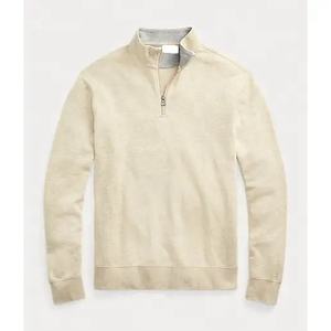 Men's Sport 1/4 Zip Neck Golf Pullover Double-Layer Collar 100% Cotton Fleece Custom Printed Embroidered Street Wear <b>Sweatshirt</b> - Product Image 3