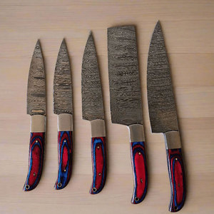 Ensemble de couteaux de cuisine professionnels en acier Damas, offrant des performances durables pour couper la viande, les légumes et les fruits - Product Image 1