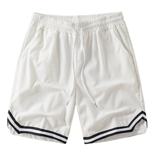 Men Waffle Knit Shorts Drawstring <b>Elastic</b> Waist Summer Shorts Relaxed Fit Side Pockets Athletic Wear Contrast Trim Streetwear - Product Image 3