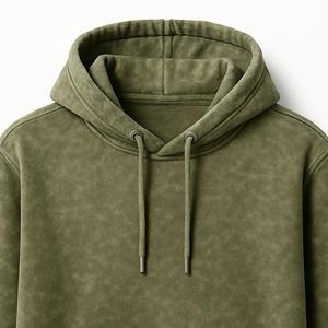 100% Cotton Acid Wash Embroidered Fleece Hoodies for Men-Comfortable Winter Vintage Style - Product Image 6