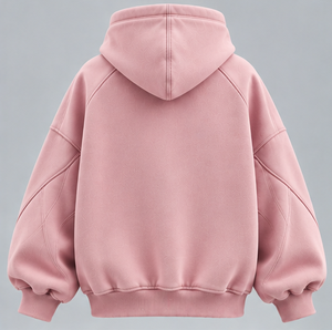 <b>Men's</b> <b>Pink</b> Hooded <b>Sweatshirt</b> Sleeve Pullover Hoodie with Kangaroo Pocket Casual Solid Top - Product Image 3
