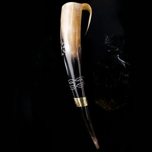 Decorative Viking Horn Mug Natural Buffalo Horn Drinking <b>Cup</b> Medieval Gift - Product Image 5