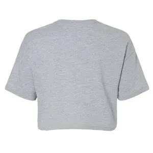 T-shirt court décontracté pour femme, col rond, en coton et élasthanne, respirant, style personnalisé, imprimé. - Product Image 1