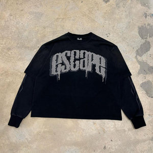 Camiseta de hombre OEM personalizada con dobladillo sin rematar, 100% algodón, corte holgado, estilo crop, de felpa francesa gruesa y hombros caídos - Product Image 4