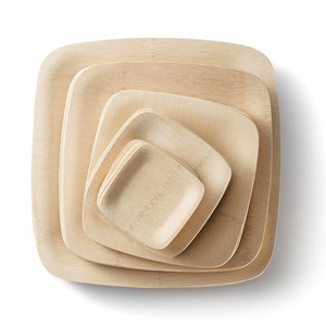 Assiettes carrées en feuilles de palmier Areca de 8 pouces, résistantes, naturelles, compostables, pour cupcakes, fruits, collations, lot de 50 pièces - Product Image 1