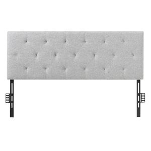 Letto a forma di diamante grigio chiaro con trapuntato a grandezza naturale testiera regolabile in altezza 56.3 "W X 35.6" H-47.4 "H per camera da letto Hotel in famiglia dormitorio - Product Image 1