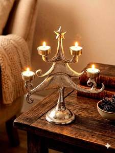 Ginko Leaf Vintage Brass <b>Tealight</b> <b>Holder</b> - Express Production Decorative Metal Votive Stand - Indian Exporter Wholesale Supplier - Product Image 3