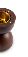 Brûleur d'encens en bois bicolore moderne en gros, encensoir de luxe en bois de manguier avec couvercle en maille et pinces dorées pour la décoration intérieure