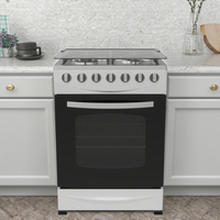 Cuisinière Électrique Autonome de 24 Pouces à 4 Brûleurs avec Four à Gaz Intègre les Fonctionnalités d'Électroménager