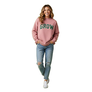 Sweat-shirt classique à col montant pour femme, personnalisé, doux, en coton 100%, coupe ample, hiver, logo personnalisé - Product Image 1