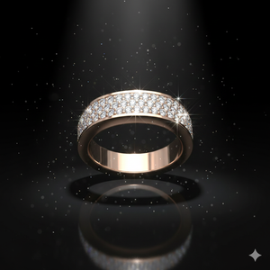 Bague d'éternité SHRAMAN DIAMOND personnalisée en or massif 10K plaqué rhodium avec moissanite, bagues de luxe pour couples, pour mariage, fiançailles, fête - Product Image 2