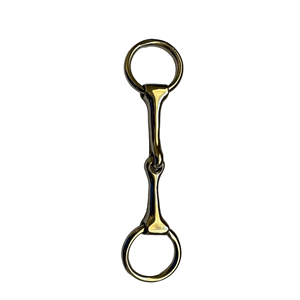 Mors d'entraînement pour chevaux en acier inoxydable à double articulation avec rouleau en laiton amovible - Product Image 6