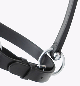 High Quality English Leather Rolled Anatomic Leather Head Collar Anatomic Halter Raised Stainless Steel Buckles Fancy Design - Product Image 6