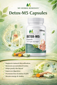 DETOX-M5 Herbal Plant Extract Capsules with Carefully Selected Botanical <b>Blend</b> in Durable <b>Bottle</b> Packaging for Everyday - Product Image 4