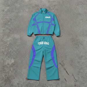Conjunto Deportivo Personalizado para Hombre, Chaqueta y Pantalones de Poliéster de Secado Rápido, Estilo Deportivo con Bloques de Color, para Primavera y Otoño - Product Image 1