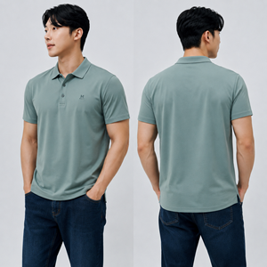 Chemise boutonnée à manches longues pour homme, coupe classique, couleur unie, logo brodé sur le devant, décontractée, tissée, extensible, respirante - Product Image 1