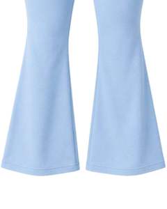 Manufacturer Customized Baby Blue Womens Seamless Yoga Set <b>Flare</b> <b>Leggings</b> And Sports Bra Gym Workout Fitness Activewear Outfit - Product Image 3