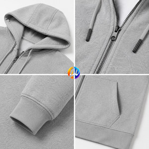 Sweat à capuche zippé moderne pour homme, texture douce et légère, offrant un confort respirant et un look élégant et épuré pour toutes les saisons. - Product Image 5