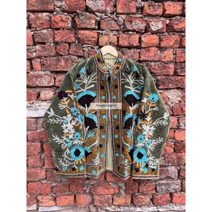 เสื้อแจ็คเก็ตกำมะหยี่ซูซานี เสื้อแจ็คเก็ตปักมือ เสื้อโค้ทสไตล์โบโฮชิค เสื้อแจ็คเก็ตสำหรับทุกเพศ เสื้อแจ็คเก็ตฤดูหนาว เสื้อแจ็คเก็ตลำลองสำหรับผู้หญิง - Product Image 1