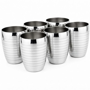 Gobelets en acier inoxydable martelé de qualité alimentaire, robustes, écologiques, pour la maison, les restaurants, les hôtels. - Product Image 5