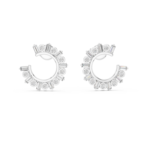 Parure de boucles d'oreilles fantaisie en diamants de laboratoire taille baguette, or jaune 18 carats plaqué rhodium, certifiées IGI, pour le quotidien et les événements glamour - Product Image 2