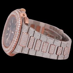 Nouvelle collection tendance, cadran bleu avec des caractéristiques classiques, montre exclusive pour homme en moissanite et diamant, bicolore, style hip-hop, personnalisée - Product Image 5