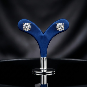 Boucles d'oreilles clous en diamant rond brillant de 2 carats, cultivé en laboratoire, or massif 14 carats, 1 carat chacun, sertissage à 4 griffes, bijoux de fête pour femme - Product Image 3