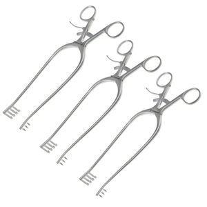 High Quality 3 Pcs Weitlaner S/R Retractor 9.5" 3x4 sharp prongs Micro Neuro & Plastic surgery German Steel Surgical <b>Instruments</b> - Product Image 1