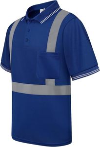 Chemises à haute visibilité tendance pour hommes, polos de sécurité réfléchissants, t-shirts de sécurité réfléchissants pour hommes à manches courtes - Product Image 2