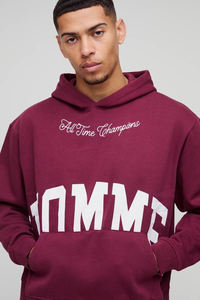 Sudadera con Capucha de Invierno de Alta Calidad, 100% Algodón, 550 Gramos, Corte Regular, Logotipo Personalizado, Color Marrón Oscuro y Negro, para Hombre - Product Image 3