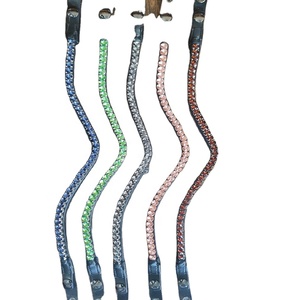 สายคิ้วม้าแบบพกพาพร้อมโทแพซโรสโกลด์สีเขียวคริสตัลหินรมควันดีไซน์แบบเวลโครสำหรับการขี่ม้า - Product Image 1