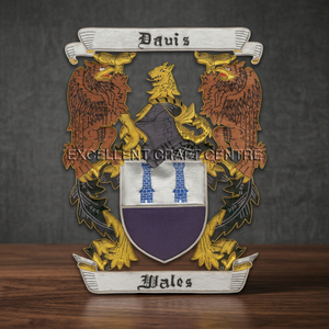Patch brodé imperméable avec le blason de la famille Davis, design héraldique du blason du Pays de Galles, pour homme adulte, vêtements décontractés - Product Image 5
