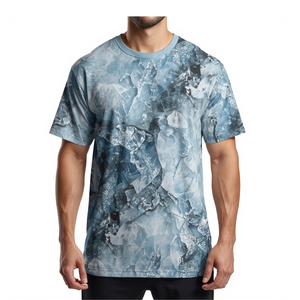 Camiseta de Hombre con Sublimación de Glaciar Ártico, Diseño Gráfico de Cristal de Hielo, Estilo Casual Oversize - Product Image 3