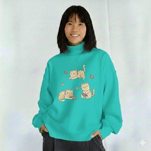 Women Winter Printed Mock Neck Sweatshirt 100% Cotton OEM ODM Warm Fashion Clothing - Product Image 1