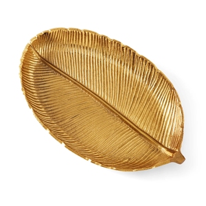 Premium Gold Wavy Leaf Decorative Storage Tray & Catchall Jewelry <b>Plate</b> for Organizing <b>Rings</b>, Earrings, Keys. - Product Image 4