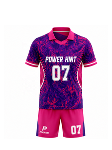 Uniforme de Fútbol Personalizado de Alta Calidad para Equipos, 100% Poliéster, Impresión Digital, Anti-UV, Transpirable, 180g, Jersey de Fútbol con Patrón Morado y Rosa - Product Image 3
