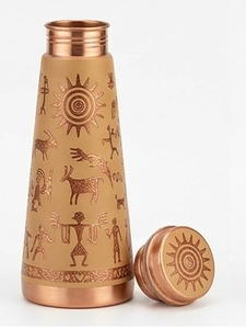 ขวดน้ำทองแดงแท้ 100% ดีไซน์ลายสลักขัดเงา ขายดีที่สุด พกพาสะดวก - Product Image 3