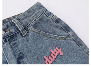 Fashion Women Sexy Flare <b>Jeans</b> Denim Trousers Solid Color Mid <b>Waist</b> Casual Loose Pants Women Casual <b>Jeans</b> - Product Image 3