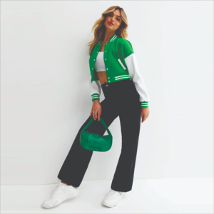 Chaqueta Varsity Corta Personalizada, Chaqueta Varsity Corta Transpirable con Letras, Chaquetas Cortas para Mujer a Precio de Mayoreo con MOQ Bajo - Product Image 6